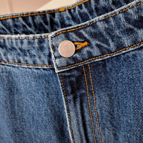 Monki Eur 28 Blue Denim Jeans Wide Leg Straight Leg Relaxed Jeans. - Picture 3 of 7